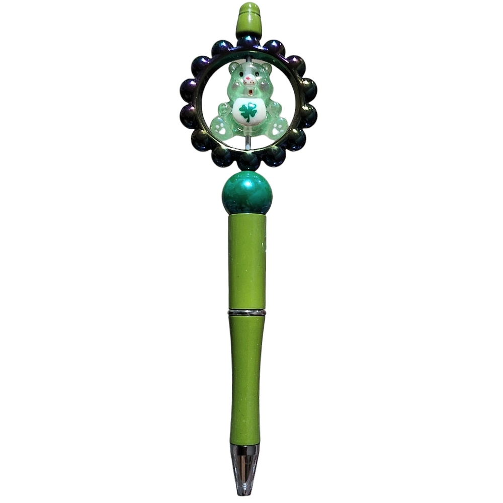 Care Bears Custom Beaded Ballpoint Twist Pen Topper Green